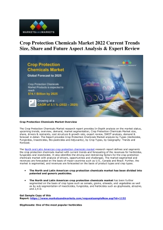 Crop Protection Chemicals Market 2022: Size, Share, Top 10 Key Players & Reviews