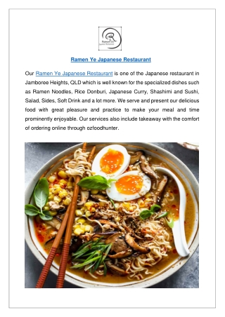 Up to 10% offer order now - Ramen Ye Japanese Restaurant