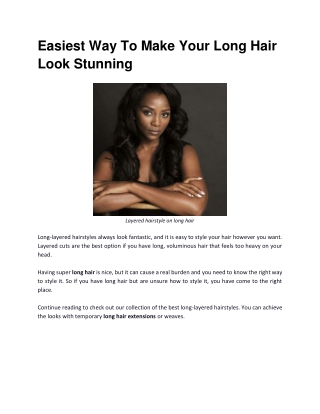 Easiest Way To Make Your Long Hair Look Stunning