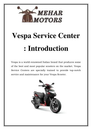 Vespa Service Center in Dwarka Call-7414980182