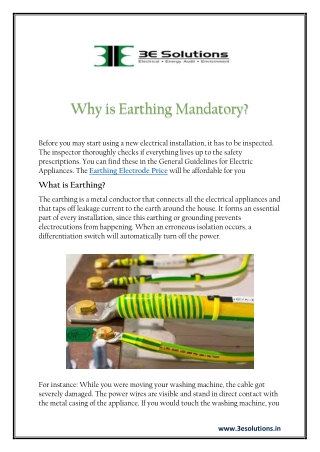 Why is Earthing Mandatory