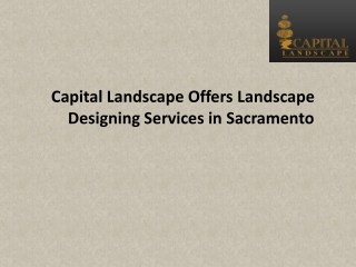 Capital Landscape Offers Landscape Designing Services in Sacramento