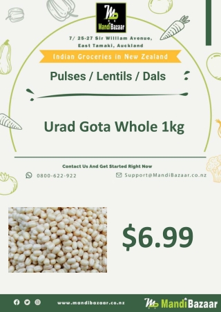 Urad Gota Whole 1kg - Mandi Bazaar