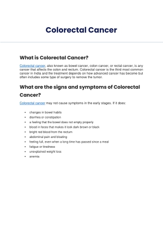 Colorectal Cancer