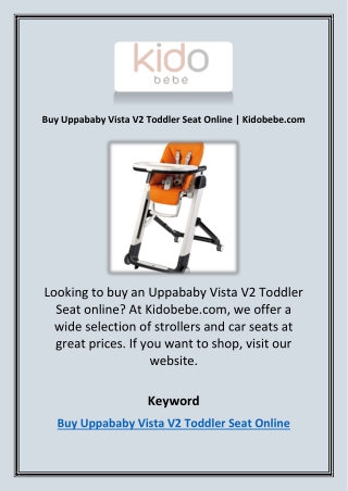 Buy Uppababy Vista V2 Toddler Seat Online | Kidobebe.com