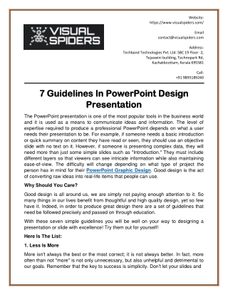 7 Guidelines In PowerPoint Design Presentation