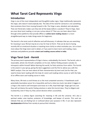 What Tarot Card Represents Virgo