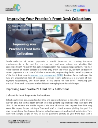 Improving Your Practice’s Front Desk Collections