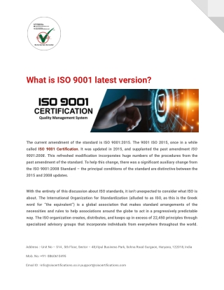 What is ISO 9001 latest version