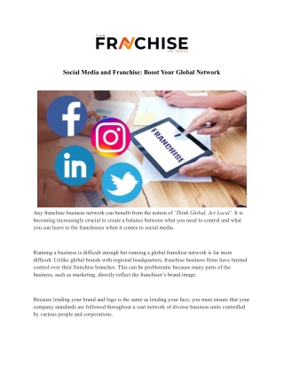 Social Media and Franchise Boost Your Global Network