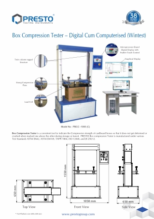 Box Compression Tester – Digital Cum Computerised