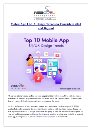 Mobile App UI/UX Design Trends to Flourish in 2021 and Beyond