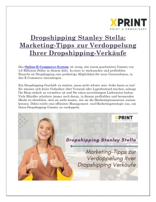 Dropshipping Stanley Stella: Marketing-Tipps zur Verdoppelung Ihrer Dropshipping