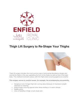 Thigh Lift Surgery in Dubai