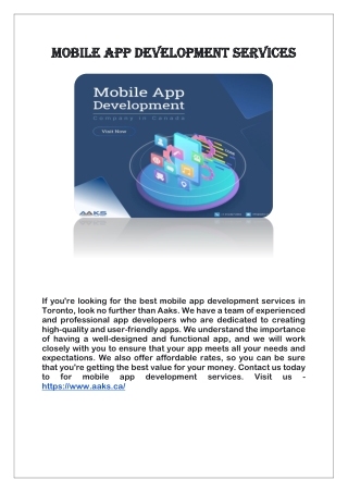 Mobile App Development services