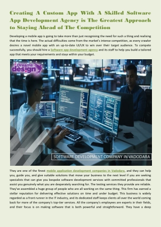 Creating A Custom App With A Skilled Software App Development Agency is The Greatest Approach to Staying Ahead of The Co