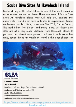 Scuba Dive Sites At Havelock Island