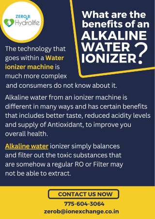 What are the benefits of an Alkaline water ionizer?