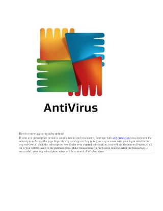 How to renew avg setup subscription?