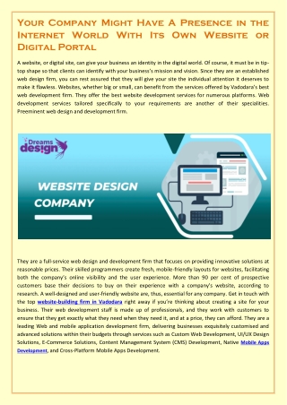 Your Company Might Have A Presence in the Internet World With Its Own Website or Digital Portal