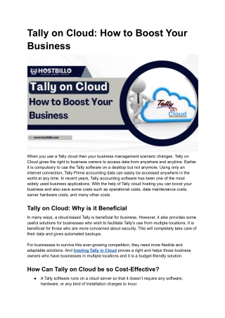 Tally on Cloud_ How to Boost Your Business