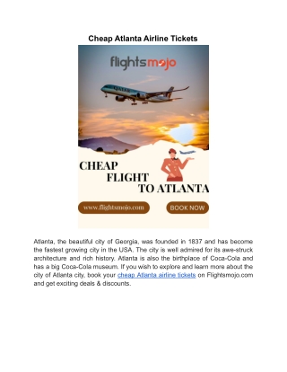 cheap atlanta airline tickets