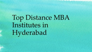 Top Distance MBA Institutes in Hyderabad