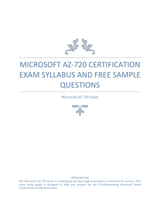 Microsoft AZ-720 Certification Exam Syllabus and Free Sample Questions