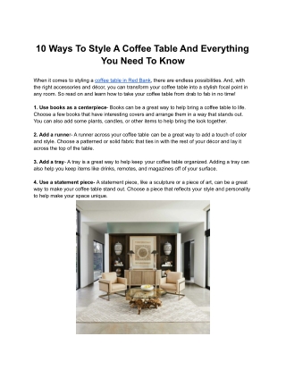 10 Ways To Style A Coffee Table And Everything You Need To Know