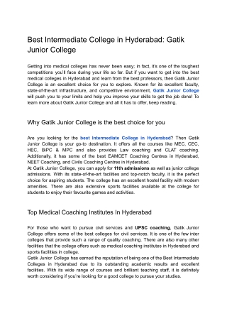 Best Intermediate College in Hyderabad_ Gatik Junior College