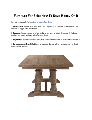 Furniture For Sale: How To Save Money On It