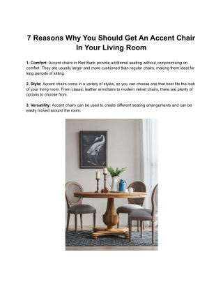 7 Reasons Why You Should Get An Accent Chair In Your Living Room