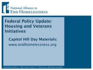 Federal Policy Update: Housing and Veterans Initiatives