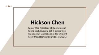 Hickson Chen - A Very Hardworking Individual