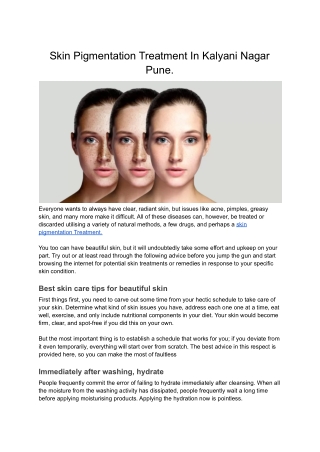 Skin Pigmentation Treatment In Kalyani Nagar
