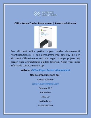 Office Kopen Zonder Abonnement | Avantixsolutions.nl