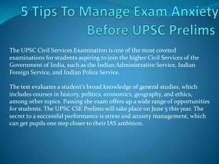 5 Tips To Manage Exam Anxiety Before UPSC Prelims