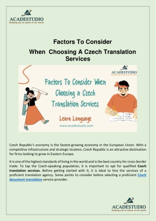 When  Choosing A Czech Translation Services