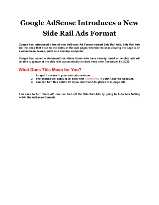 Google AdSense Introduces a New Side Rail Ads Format