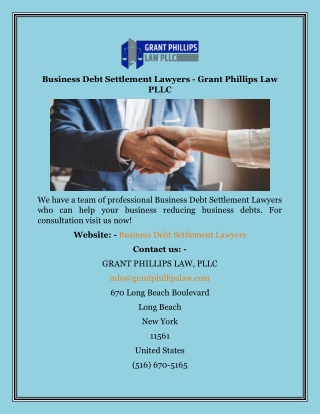 Business Debt Settlement Lawyers - Grant Phillips Law PLLC