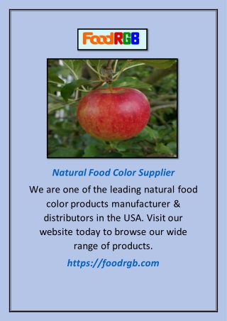 Natural Food Color Supplier | Foodrgb.com