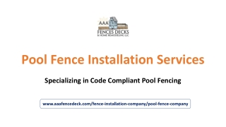 Pool Fence Installation Services