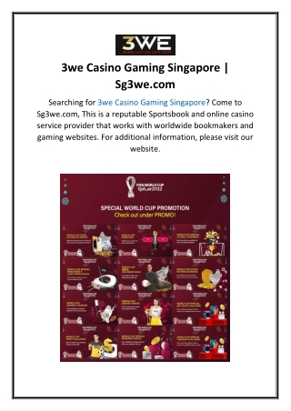 3we Casino Gaming Singapore  Sg3we.com