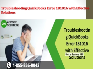 Troubleshooting QuickBooks Error 181016 with Effective Solutions