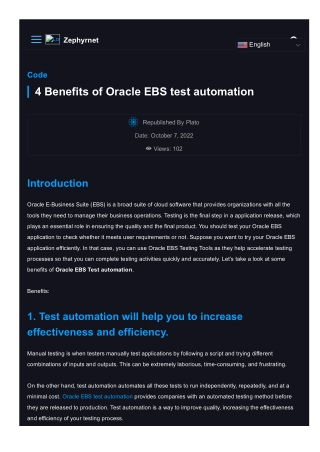 4 Benefits of Oracle EBS test automation
