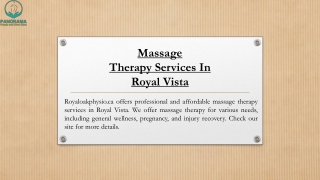 Massage Therapy Services In Royal Vista