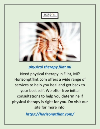 Physical Therapy Flint Mi | Horizonptflint.com
