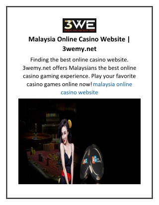 Malaysia Online Casino Website  3wemy.net