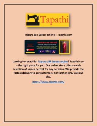 Tripura Silk Sarees Online | Tapathi.com