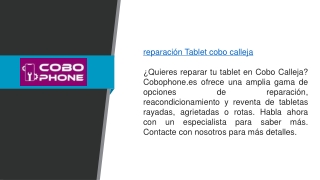 Reparación de Tablet Cobo Calleja  Cobophone.es